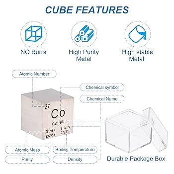 Amazon.co.jp: PATIKIL コバルト キューブ 金属元素 高密度